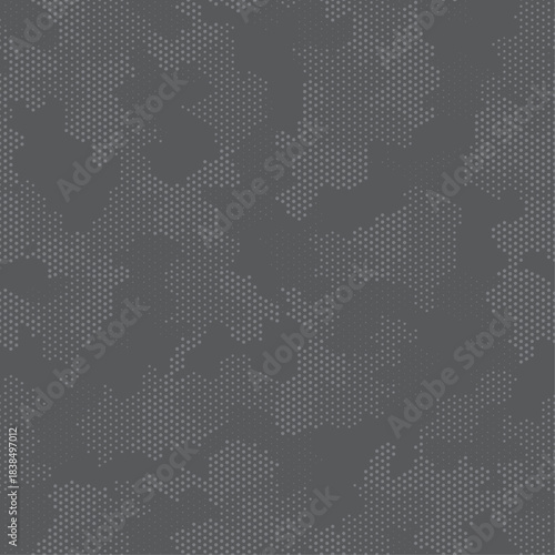 Full seamless halftone camouflage pattern. Repeating digital dotted camo print. Military texture background. Abstract modern fabric textile ornament. Vector illustration.