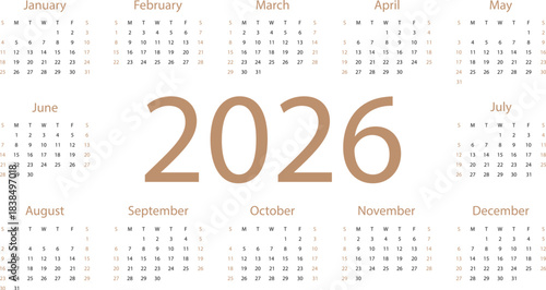 Calendar 2026.Tear-off calendar. Personal organizer
