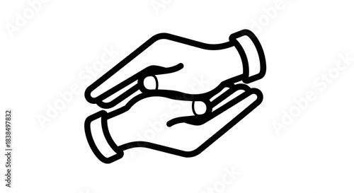 Iconographic hands cradling, offering support, representing care and protection with gentle touch