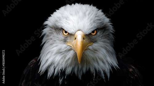 Majestic bald eagle portrait with eyes