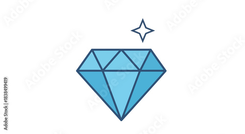 Stylized gem illustration radiating a sense of high value and clarity, a simple gemstone design
