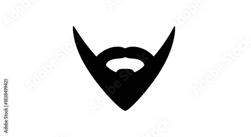 Stylized facial hair illustration featuring a bold beard and mustache design element