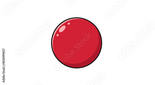 Vibrant Crimson Sphere a Graphic Illustration of an Isolated Red Ball