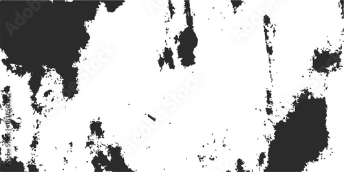 Abstract black ink splat grunge texture pattern on a world map illustration vector design