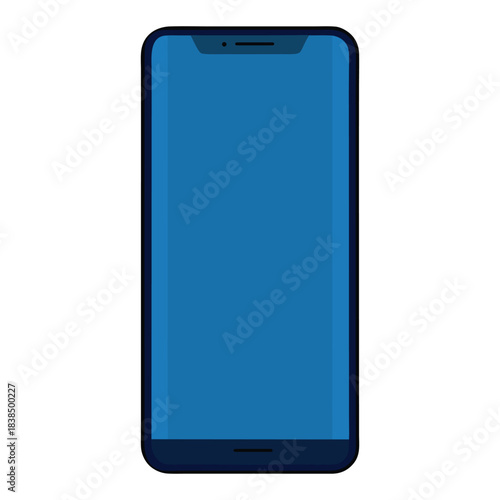 Vertical Smartphone Mockup with Blank Screen on White