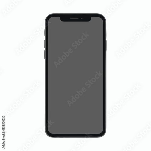 Modern Smartphone Top-Down View on Transparent Background