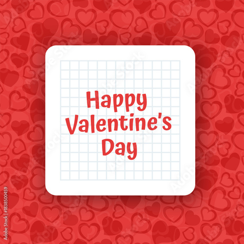 Valentine's Day Gift Voucher, Love Banner with sweet Love Decor elements on minimalistic stylish background. Valentine's day design card