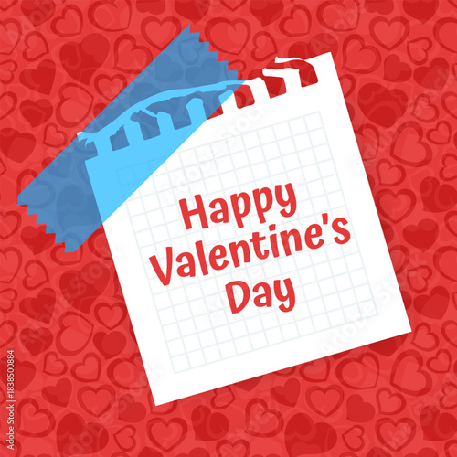 Valentine's Day Gift Voucher, Love Banner with sweet Love Decor elements on minimalistic stylish background. Valentine's day design card