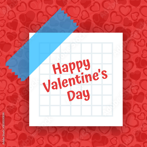 Valentine's Day Gift Voucher, Love Banner with sweet Love Decor elements on minimalistic stylish background. Valentine's day design card