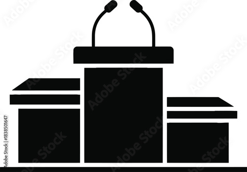 Podium With Microphones Silhouette