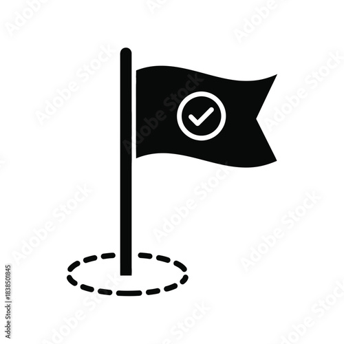 Flag marker icon location checkpoint symbol vector