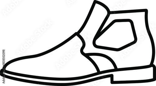 Stylish boot outline vector illustration