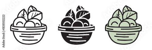 Salad Icon Vector Illustration for Food, Healthy Eating, and Culinary Design