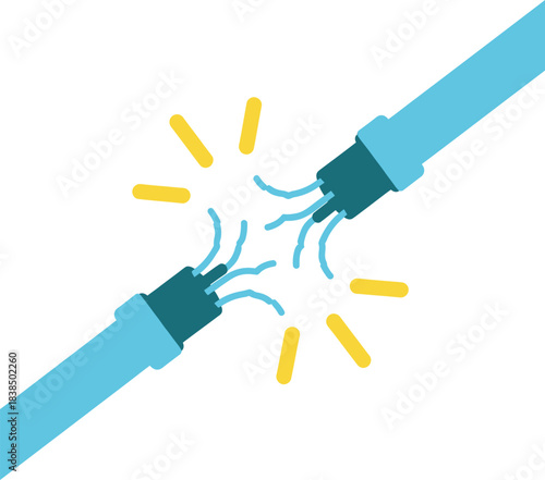 Broken Electric Cable Safety Hazard Icon