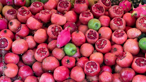 Pomegranate fruits at a street market, Istanbul.