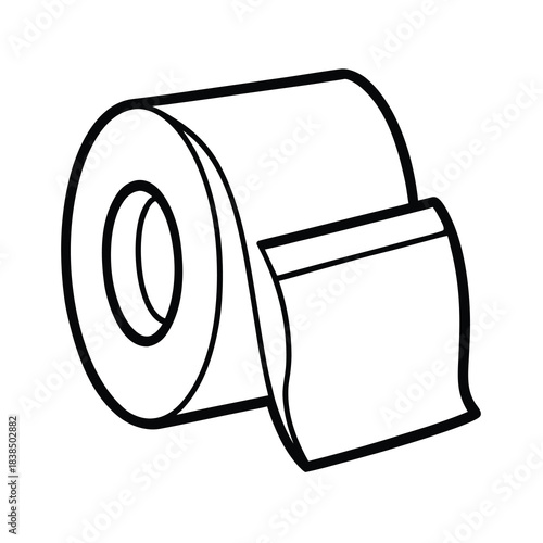 Red metal tin box with a roll of toilet paper and communication letter