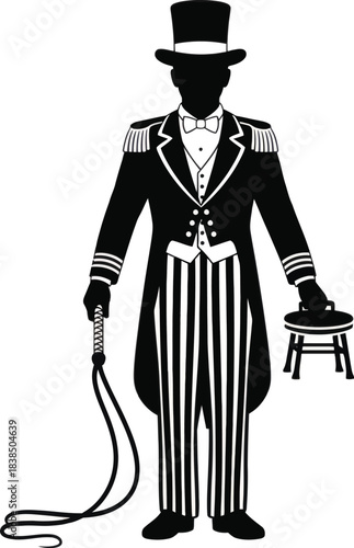 Circus Ringmaster Performer Silhouette Vector