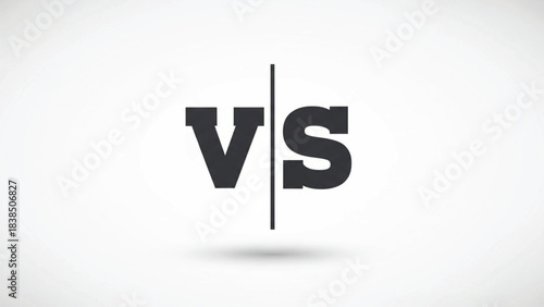 This is a minimalist, high-contrast icon featuring the capitalized block letters "V" and "S" in a bold, solid dark gray or black typeface. The letters are separated by a thin vertical line.