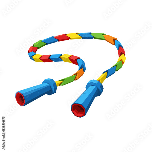 Colorful Jump Rope Skipping Rope on Transparent Background