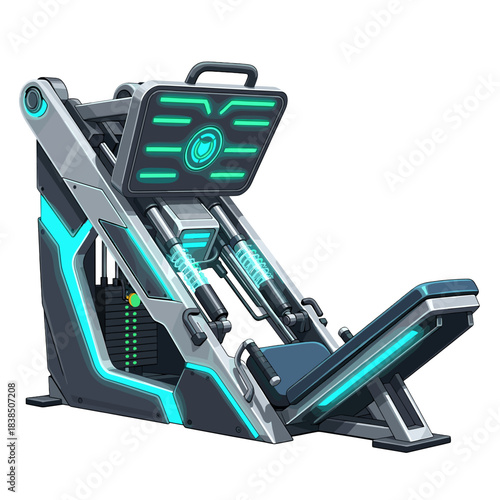 Leg press machine, gym equipment design on transparent background