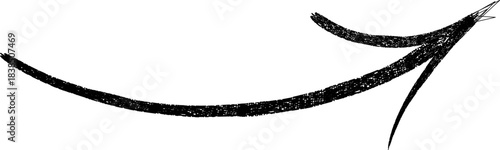 Hand-drawn Black marker arrow isolated on a transparent background, hand-drawn. Arrow icon. Arrow drawn with black marker on white background.