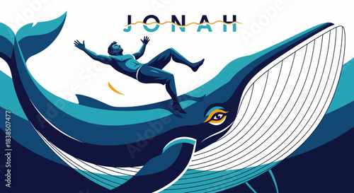 Dive into adventure with Jonah, a modern illustration of faith and courage, perfect for storytelling, biblical teachings, and inspiring hope through challenging times