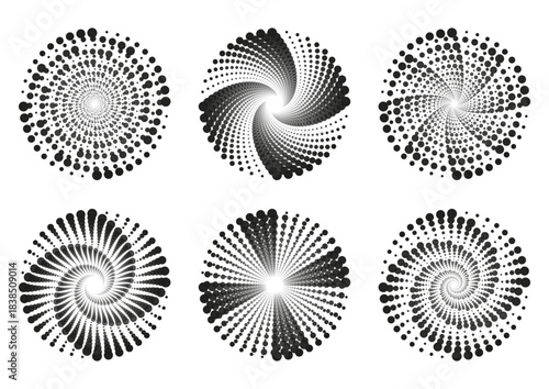 Dynamic Circle Burst  Vector Elements Set  Fade out
