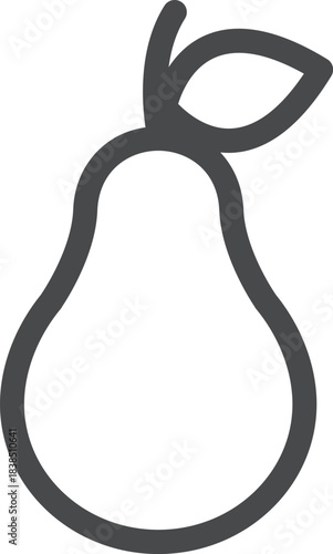 Simple Fruity Pear Outline Icon Design Representing Healthy Organic Food and Sweet Natural Produce