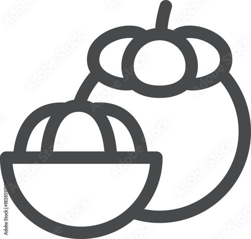 Icon of a mangosteen fruit, a symbol of healthy eating and exotic flavors