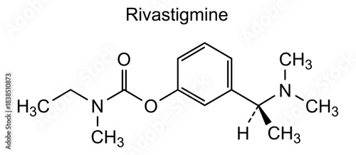 Rivastigmine, chemical structure of rivastigmine, drug substance