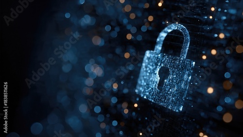 Digital security and data privacy lock symbol for data privacy day design