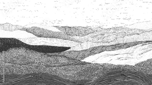 Abstract monochrome textured background with horizontal stripes and speckles vector. Black and white abstract topographic map texture with contour lines and cellular patterns background.