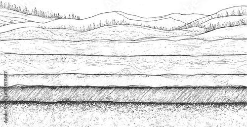 Abstract monochrome textured background with horizontal stripes and speckles vector. Black and white abstract topographic map texture with contour lines and cellular patterns background.