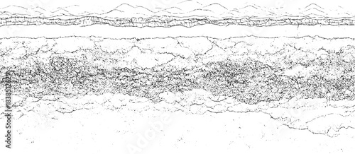 Black and white abstract textured background with wavy lines and dots vector 