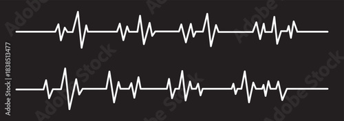 red electrocardiogram line representing a heartbeat or pulse, symbolizing health, life, and medical monitoring