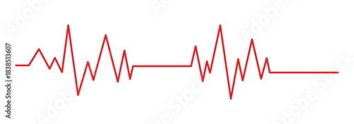 
Heart icon, linear design, heartbeat line, pulse, cardiogram, ECG signal, medical health care, love concept, modern simple vector set on transparent background