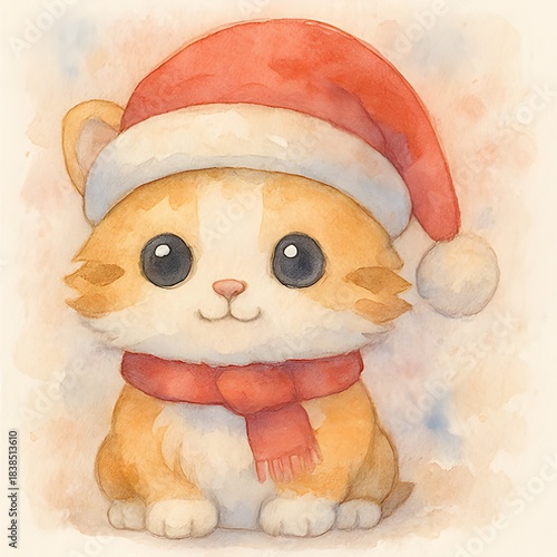 Süßes Winter Katzen Design  - Weihnachts Illustration - Winterzeit Wallpaper - Süßes Tier Bild - Katzen Hintergrundbild