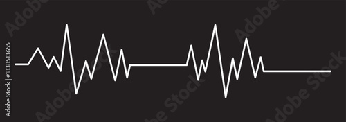 
Heart icon, linear design, heartbeat line, pulse, cardiogram, ECG signal, medical health care, love concept, modern simple vector set on transparent background