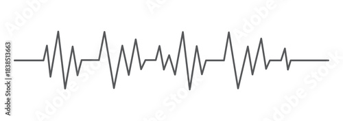 Three lines displaying varying heartbeat wave patterns, the bottom line ends with two connected heart outlines