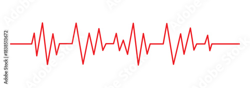 Three lines displaying varying heartbeat wave patterns, the bottom line ends with two connected heart outlines