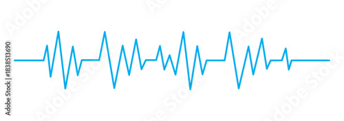 Three lines displaying varying heartbeat wave patterns, the bottom line ends with two connected heart outlines