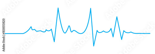 Heart rate pulse graph. Heartbeat icon. ECG, EKG test report. Electrocardiogram line symbol. Heart rhythm sign. Transparent png and vector illustration. 