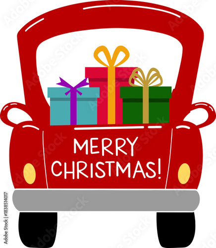 Christmas Truck with Gifts SVG, Christmas Truck SVG, Vintage Christmas Truck SVG