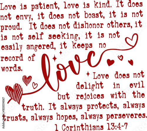 Love is patient svg,Bible Verse Valentine svg, Love Like Jesus svg, Love is kind Christian Valentine heart svg