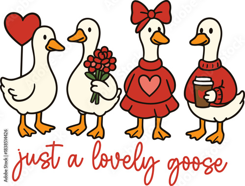 Cute Lovely Goose Coquette svg, Valentine Goose png, Duck valentines svg, Funny Valentine svg, Silly Goose Valentines svg