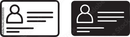 ID Card Icons One Outline One Solid Fill ID card identification on transparent background