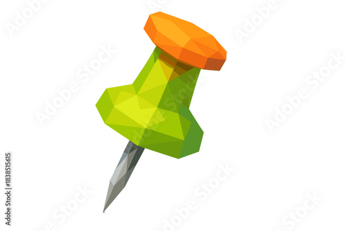 Geometric low-poly green pushpin
