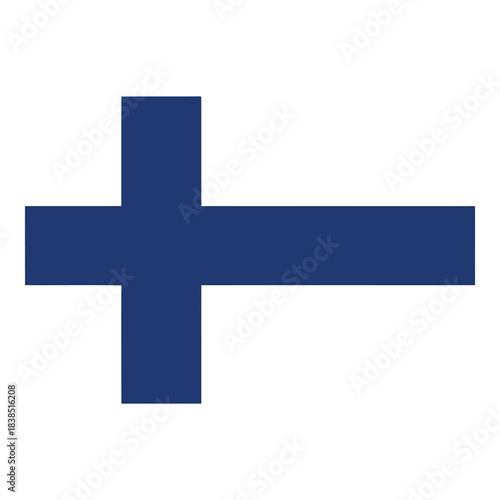 Finnish flag on white background, nordic country symbol, patriotism