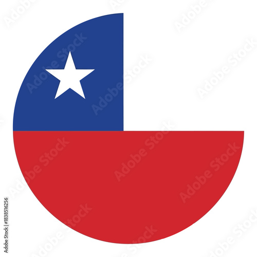 Chilean flag circle emblem isolated on white