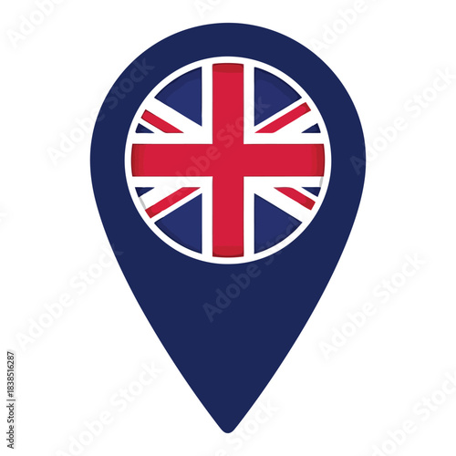 Free Download United kingdom location pin icon with union jack flag - GFXLoad